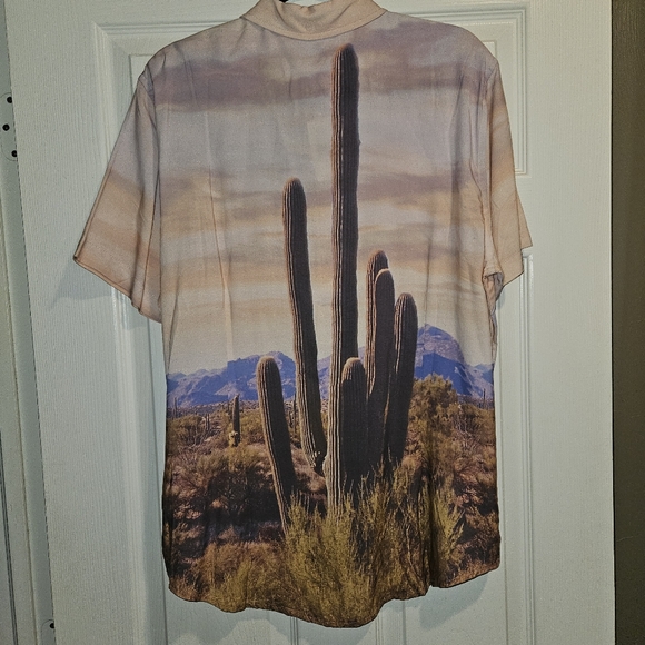 NWT! GUESS Shirt Men's Size Medium Cactus Challis Button Down Short Sleeve NEW - Picture 8 of 14